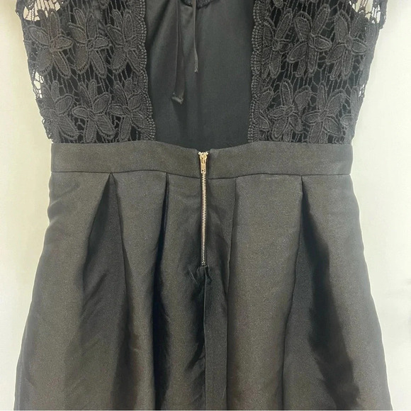 Just Me by NY & Co black fit and flare lace dress with bow closure size medium - Picture 5 of 10